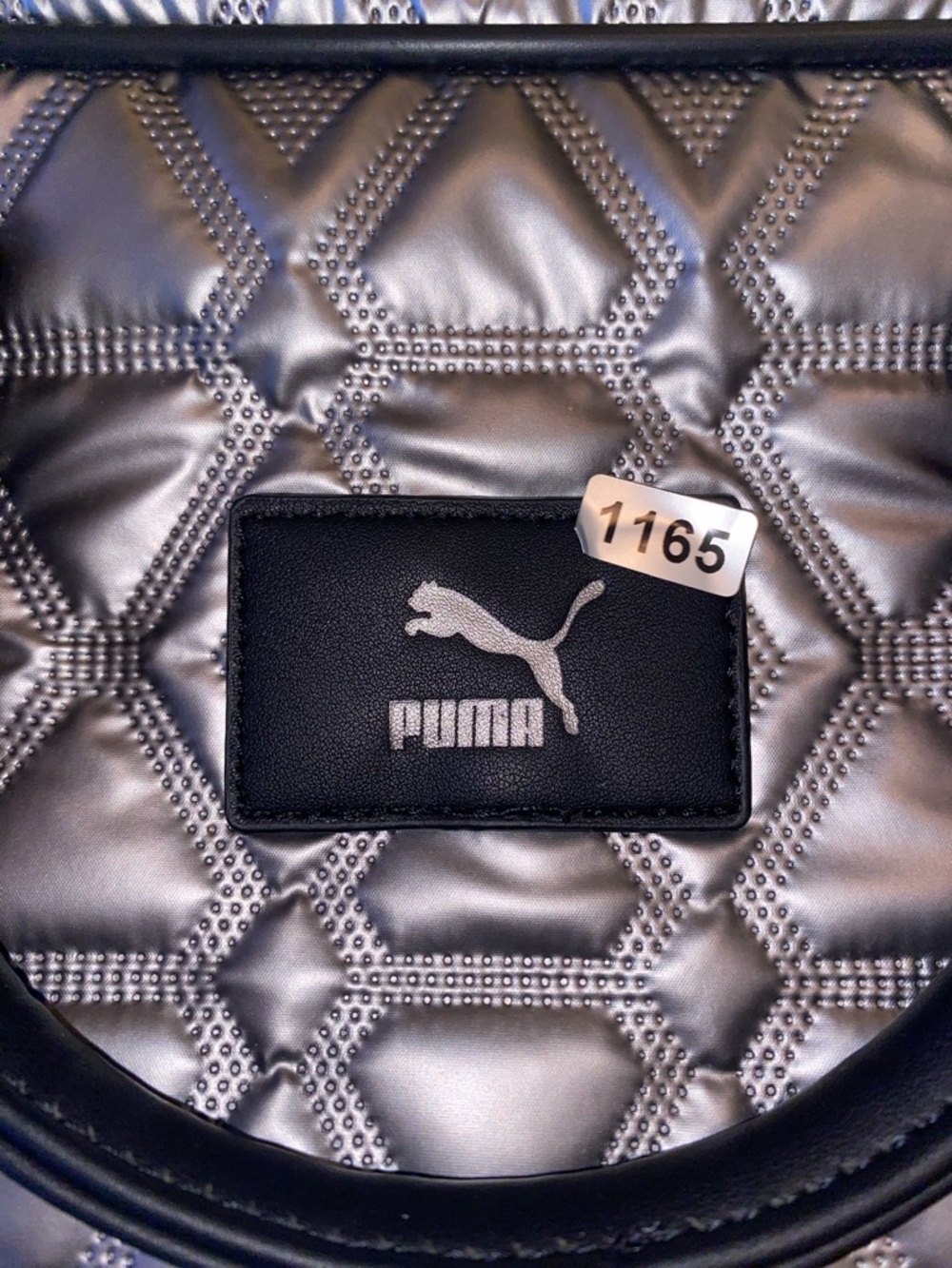 Puma Metallic Quilted Silver Travel Tote with Removable Strap - Picture 6 of 6